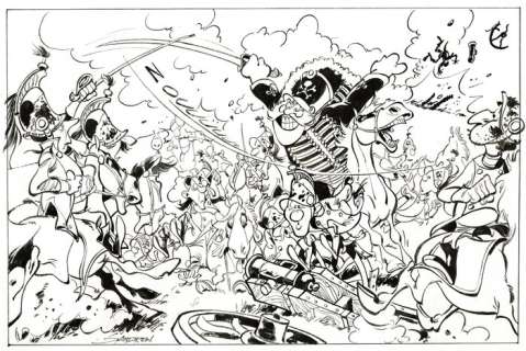 Sandron, Jacques - Illustration originale Ã  l’encre de Chine - Godaille et Godasse - (1982) | Catawiki