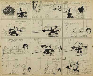 [OTTO MESSMER.] (PAT SULLIVAN). "Gee, what a blizzard." [COMICS / CARTOONS] | Swann Galleries