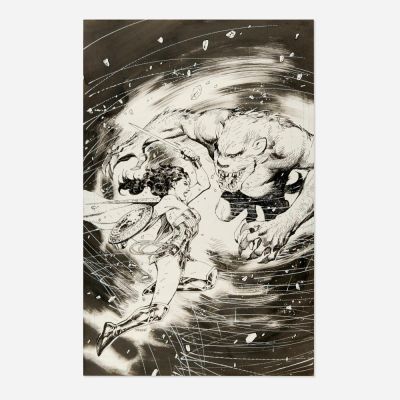 Lot 205 - Jim Lee, Wonder Woman / Tasmanian Devil Special #1 Cover Original Art (DC Comics, 2017) | Landry Pop Auctions