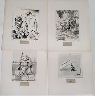 Orig Ink Political Cartoons Philip Uzanas Bernard Seaman Carl Spencer Sam E Nash Jr Illustration Car | Hess Fine Auctions