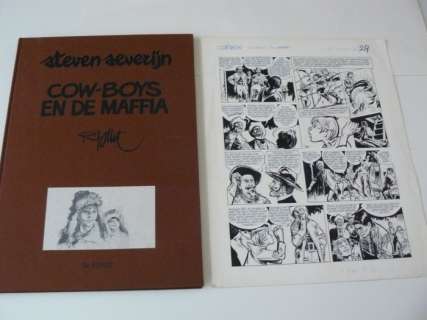 Follet, René - Originele pagina + luxe album - Steven Severijn - Cow-boys en de Maffia - Cartonné - EO (1984) | Catawiki