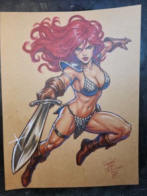 Red Sonja Original Art Illustration Signed 8.5x11 COA | eBay US (Buy It Now)