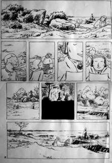 Marc Lizano - L‘ÃŽLE AUX 30 CERCUEILS Plume, encre sur Ingres vad., légère