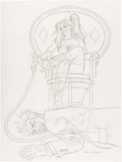 HARLEY QUINN & THE JOKER "WHIPLASH" GREG HILDEBRANDT PENCIL ORIGINAL ART.