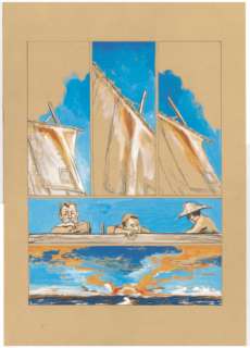 Sophie Ladame | LA VIE RÊVÉE D’UN PAPILLON planche 29, signée aquarelles et encres sur kraft, 35x53 cm | A la marge