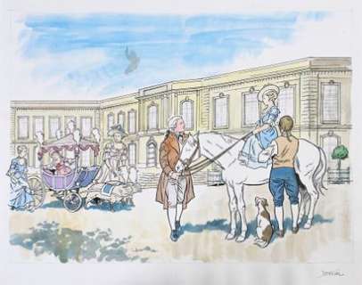 PARENTEAU-DENOËL, REGIS... - Lot 186 - LE CHATEAU D‘ASNIERES. Aquarelle et encre de Chine...