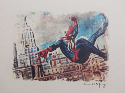 SPIDER-MAN 40x50cm - Emma Wildfang Oil pastels on an artist cardboard - First edition | Catawiki