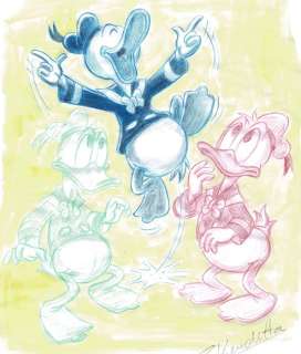 Donald Duck In Three Colours - Original Sketch - Z. Vendetta - EO | Catawiki