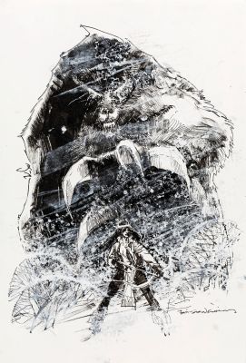 Bill Sienkiewicz | For Sale - Bill Sienkiewicz : Dani Moonstar And the Demon Bear | ComicArtFans Classifieds