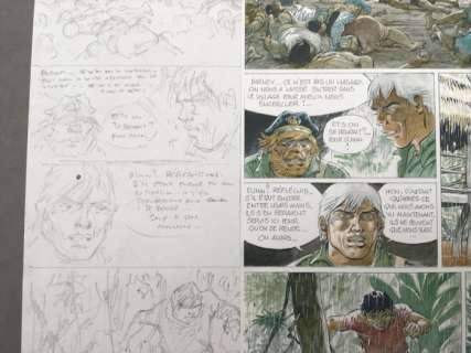 Hermann - Planche originale crayonnés (p.39) - Bernard Prince T.18 - Menace sur le Fleuve  - (2010) | Catawiki