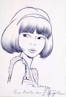 Leloup | Yoko Tsuno, splendide illustration au crayon mauve… | Banque Dessinée