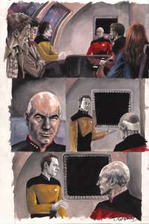 JK Woodward Original Painting Art Page ~ Star Trek Doctor Who Assimilation 2