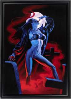 "VAMPIRE BLOOD LUST" FRAMED PAINTING ORIGINAL ART BY GREG HILDEBRANDT. | Hake’s