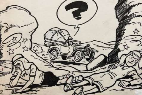 Suske en Wiske 50 - Originele pagina (p.41) Sjeik el Ro-Jenbiet - met luxe groot formaat hc  - (1963/2018) | Catawiki