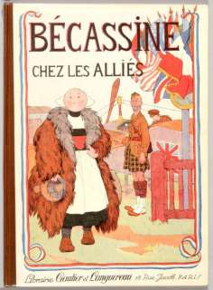 Pinchon - Bécassine chez les alliés. Edition de 1926. Dos marron. Album tout