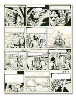 Bob de Moor - Cori le Mousaillon - Encre de chine pour la planche 9 du 1er