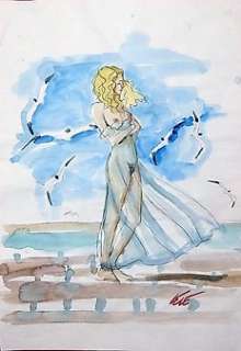 Lele Vianello - Acquarello originale "Marina" - Page volante - (2012) | Catawiki