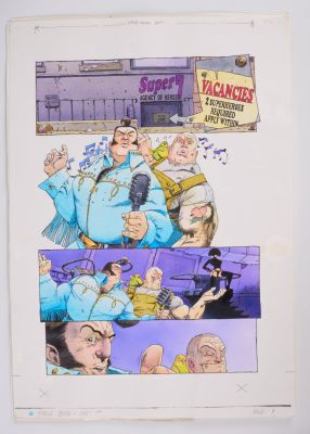 Kevin Walker 2000 AD Prog #1130 The Balls Brothers ?Heroes For Hire Part 3? Comics Pages (Fleetway, | Stanley Gibbons Baldwin’s