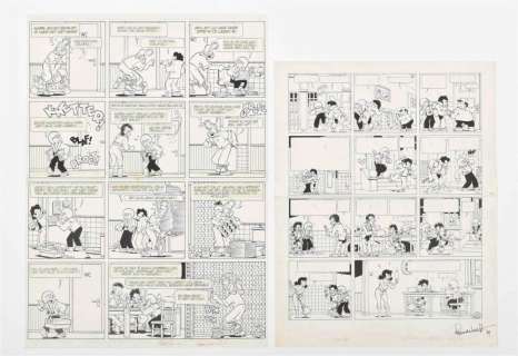 KROFT, ROBERT VAN DER (B. 1952). SJORS EN SJIMMIE. TWO ORIGINAL PAGES | Zwiggelaar Auctions