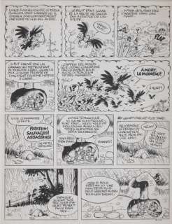 Macherot - Sibylline et la betterave Encre de Chine pour la planche 4 de