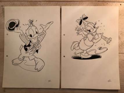 Donald Duck - Originele artworktekeningen Donald en Katrien Duck - Dessin Ã  la plume - (1978) | Catawiki