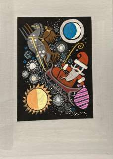 Zbigniew Rychlicki (1922 - 1989) | Zbigniew Rychlicki | Sanie Mikołaja, projekt kartki noworocznej | Desa Unicum