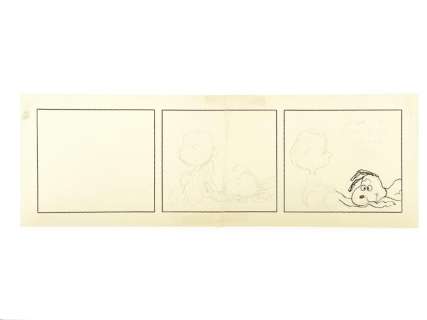 ORIGINAL CHARLES SCHULZ PEANUTS UNFINISHED DAILY COMIC STRIP | misc / divers
