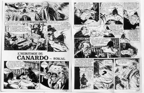 Sokal. Benoît | Â«L’Héritage de CanardoÂ». 2 planches Ã  l’encre de Chine sur | Tessier Sarrou