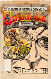 SPECTACULAR SPIDER-MAN #68 COMIC BOOK COVER ORIGINAL ART BY ED HANNIGAN. | Hake’s