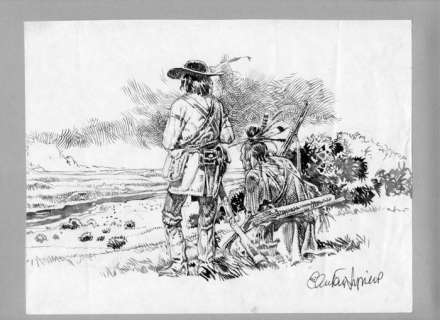 Serpieri - original artwork "Trapper - Attesa" - Page volante | Catawiki