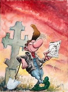  - Hardy, Marc - Très grande toile Ã  l‘acrylique - Pierre Tombal (2017) 