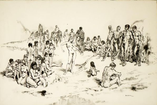 Lot 136 - Buzzelli Guido (1927 - 1992) - Group of figures | Capitolium Art