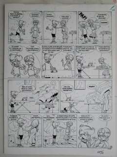 Devos, Jacques - Originele pagina (p.4) met inkleuring op kalkpapier - Geniale Olivier | Catawiki