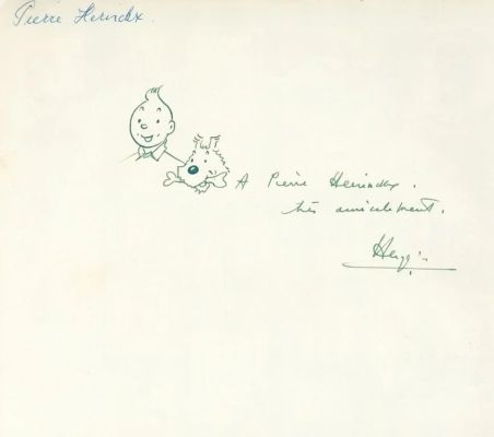 Hergé. Dessin original dédicacé Bijoux | BDEnchères