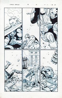 Mariano Taibo (Encrage), Carlos Pacheco (Crayonné) | Mariano Taibo - Planche originale 2 de l’Issue 14 de Captain America | 2DGalleries