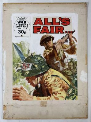 Lot 390 - Original comic art cover for WAR PICTURE LIBRARY #2039 ’All’s Fair...’ by Pino Dell’Orco, guache | Excalibur Auctions