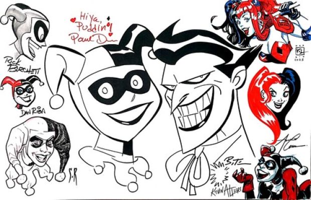HARLEY QUINN ORIGINAL ART JAM BRUCE TIMM DINI CONNER ALTIERI HARDIN SKETCH BTAS | eBay US