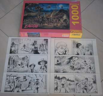 Zagor #626 - 2x original pages firmate + Puzzle con Disegno di Ferri - EO - (2017) | Catawiki