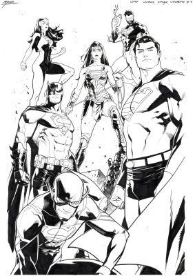 Jorge Molina - Justice League Unlimited #7 Variant Cover Original Art by Jorge Molina
