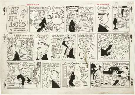 111: Browne Hi and Lois Sun 2/17/57 original comic art