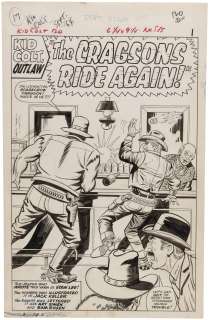 KID COLT OUTLAW #120 ORIGINAL ART COMPLETE 17 PAGE COVER STORY BY JACK KELLER.