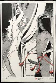 Michetz, Marc - Dessin original sensuel - La ceinture rouge | Catawiki