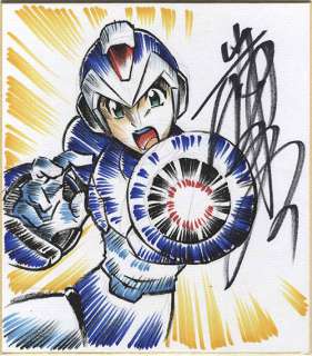 Yoshihiro Iwamoto autograph colour paperboard "Rockman X" (Megaman X)
