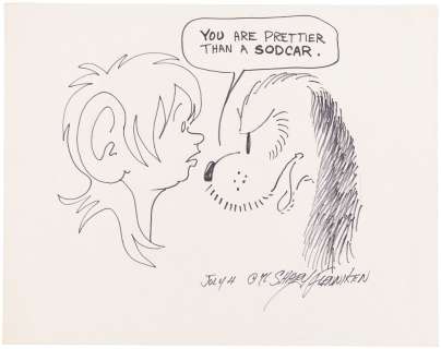 CONVENTION SKETCH ORIGINAL ART OF TROTS AND BONNIE BY SHARI FLENNIKEN. | Hake’s