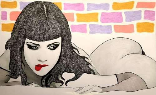 Emmanuelle Clint - illustraz. originale " Futuro " - Page volante - (2014/2010) | Catawiki