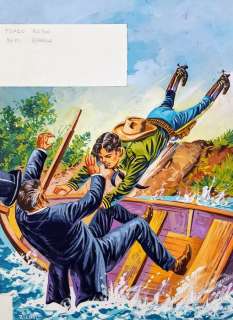 Capitan Miki - Originale di Copertina Firmata "Max Norris Il Pistolero" - Page volante | Catawiki