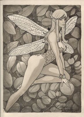 original,mario chavez,comic art,pinup,sketch,9"x12,fairy | eBay US (Buy It Now)