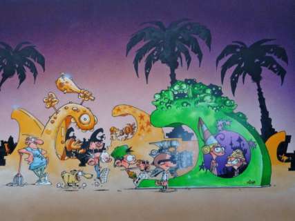 MIDAM Kid Paddle Encre de Chine et de couleur pour cette grande illustration