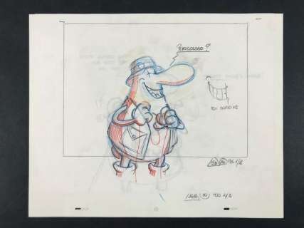 Lupo Alberto - 3x Layout per cartoni animati. Studio Silver | Catawiki