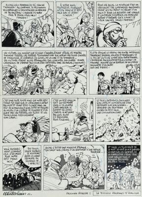 Wasterlain / Jeannette Pointu. Planche Originale N°26 de L’album T1 "Le Fils de L’inca" Illustrant Le Récit Du Petit Prince Sur Le Sommet Du Cerro Condor. Publié Dans Le Journal de Spirou En Décembre 1982. Rare. Encre de Chine Signée Et Datée 1982. Tbe+. 36 X 45 Cm |  | Dagoty